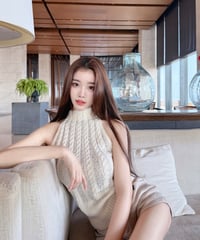 Rhinestone Cable Knit Sleeveless Top