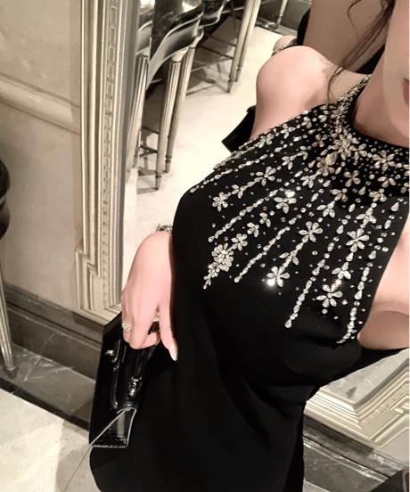 Crystal Halter Neck Dress