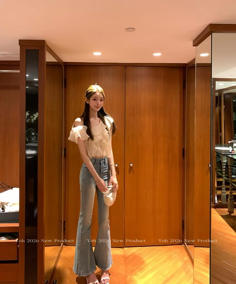 One shoulder Frill Tops