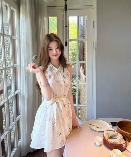 Rose Waist Tie Dress