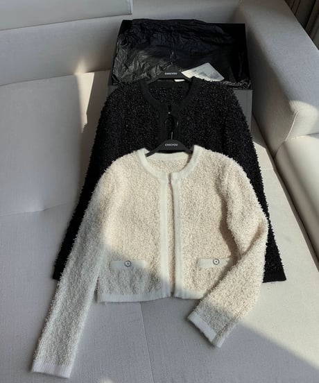 Plush Knit Cardigan【Black】