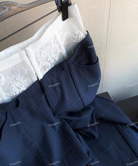 High Waist Lace Chino Pants