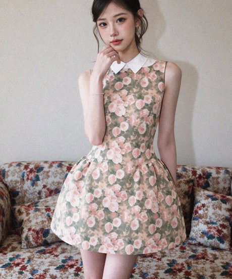 Rose Oil Painting Dress