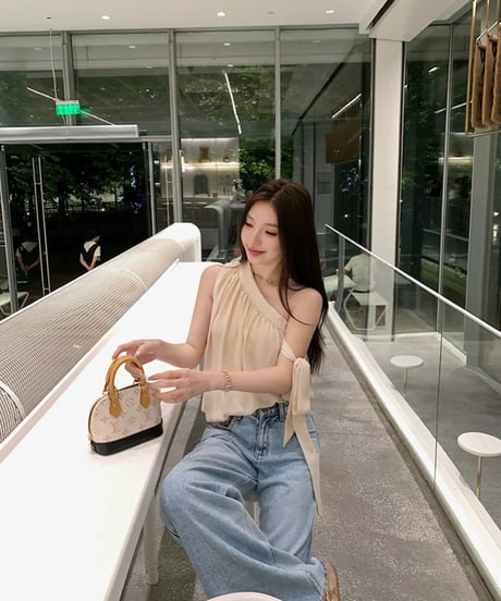 Dress Chiffon One Shoulder Shirt
