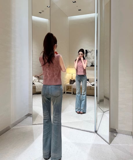 Washed Low rise Flare Denim Pants