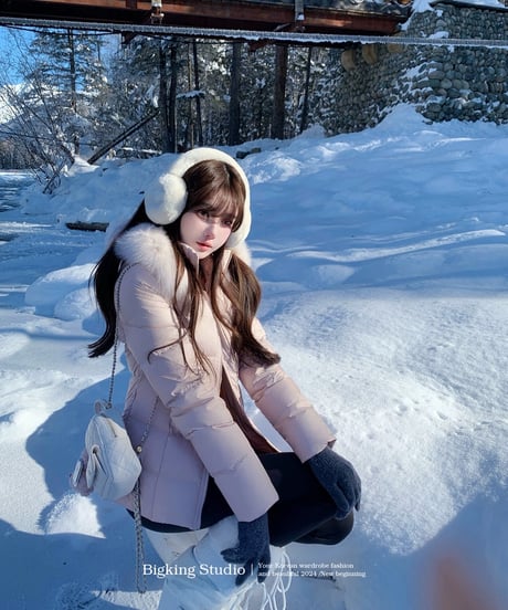 Slim Fit Fox Fur Down Jacket