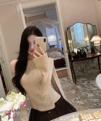 Rhinestone Scarf Knit Tops