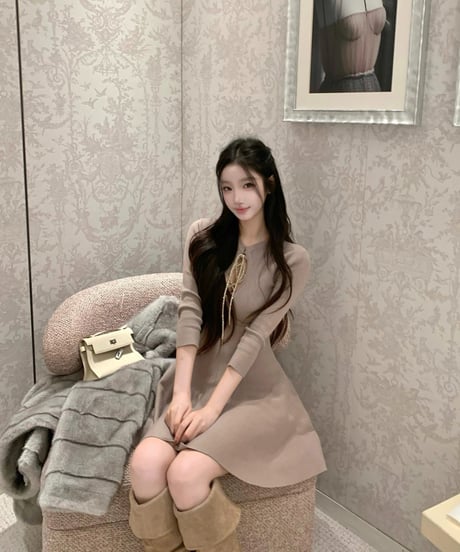 lace-up Knit OP