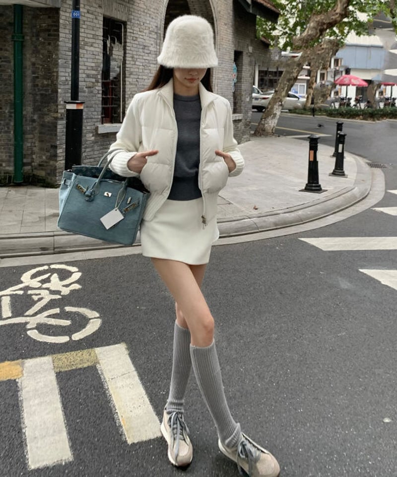 White Knit Down Jaket【ホワイトダッグダウン90%使用】 | glance