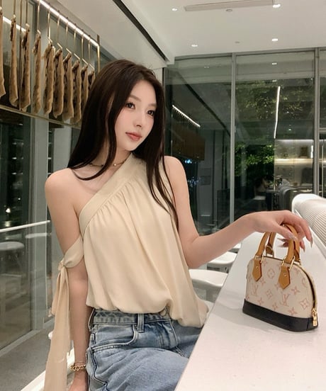 Dress Chiffon One Shoulder Shirt