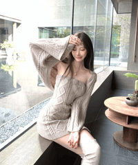 Knit Cardigan＋Strapless Knit OP【※在庫あり5日以内配送予定】