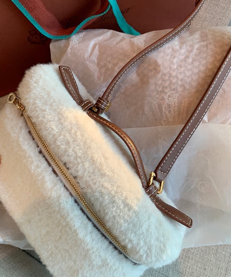 Leather Fur Lunch Box Bag