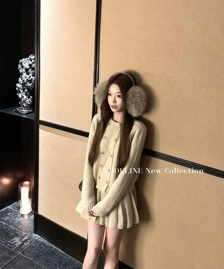 Double-Breasted Cardigan+Skirt