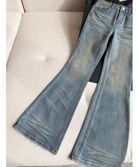 Washed Low rise Flare Denim Pants