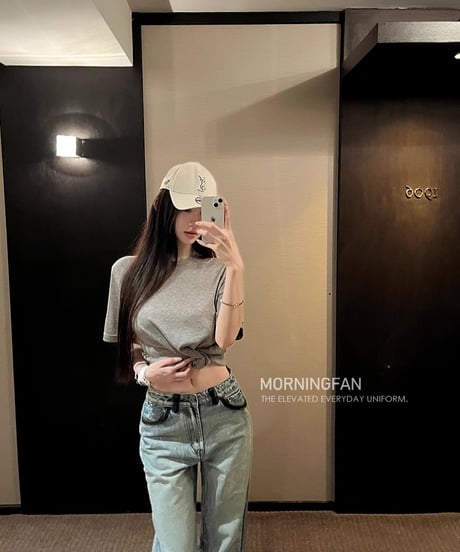 Piping Chemical Washed Denim  Pants