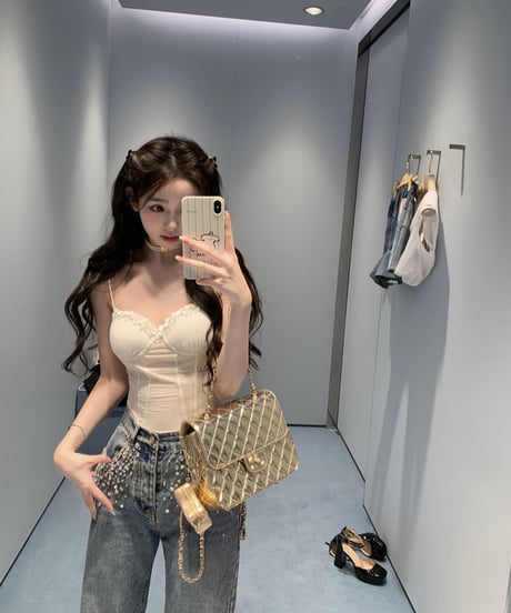 Feminine Bijou Denim Pants