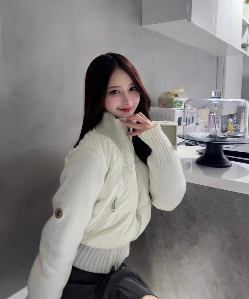 White Knit Down Jaket【※在庫あり5日以内配送】 | glancetokyo