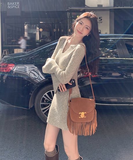Vneck Mohair Knit OP