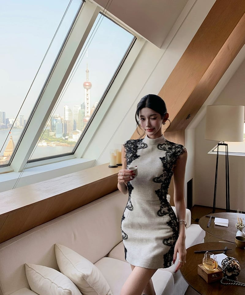 Lace Splicing Dress | glancetokyo