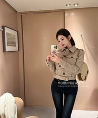 Wool Twill Short Quilted Jacket