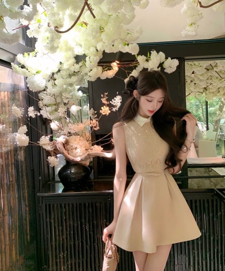 Lace Nude Pink Collar Dress