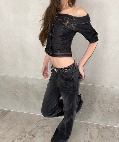 One Shoulder Denim Jacket