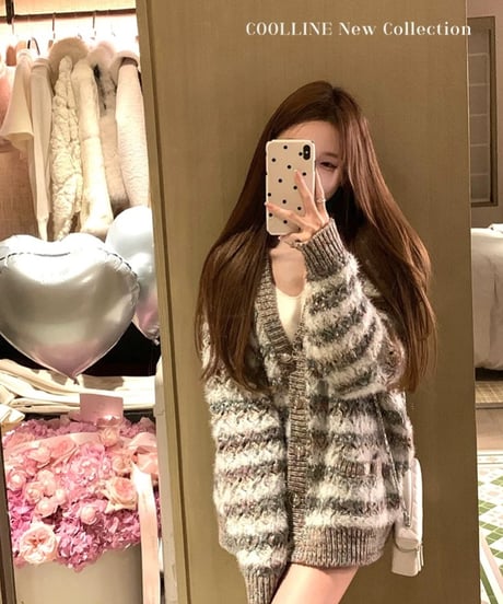 Heavy Striped Knit Cardigan【※在庫あり5日以内配送商品】