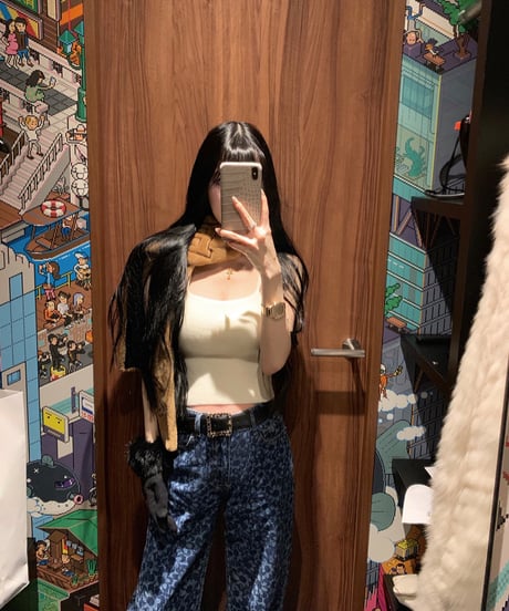 Flower Pattern Denim Pants【Blue】