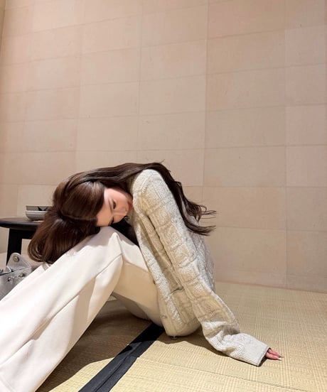 Silver Check Pattern Knit Cardigan
