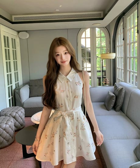 Rose Waist Tie Dress