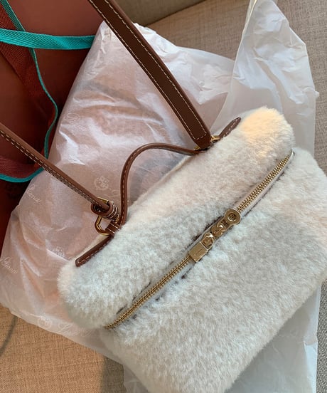 Leather Fur Lunch Box Bag