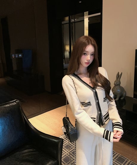 Contrast Casual Knit Setup