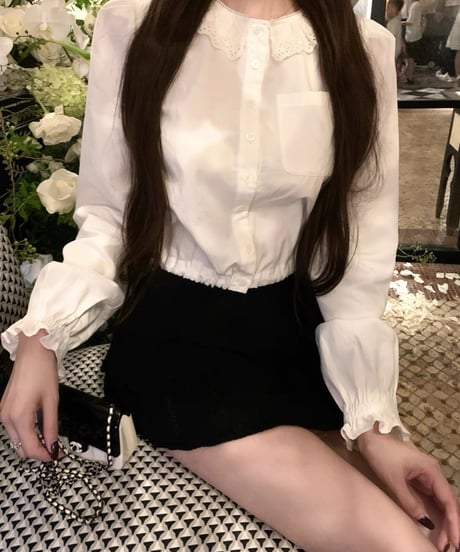 Elegant Lace Shirt & Frill Skirt