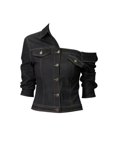One Shoulder Denim Jacket