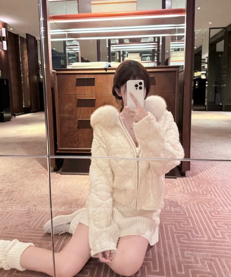Faux Wool Zip Hoodie