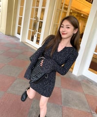 Vneck Mohair Knit OP【Black】
