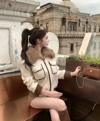 Classic Piping Leather Fur Jacket【※在庫あり5日以内配送】