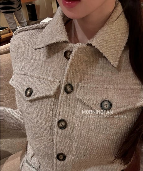 Wool Twill Short Quilted Jacket