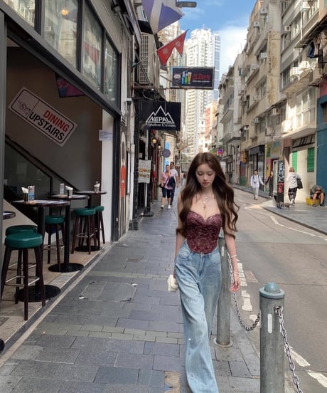 Custom Rhinestone Denim Pants