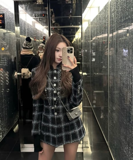 Feminine Wool Check Jacket