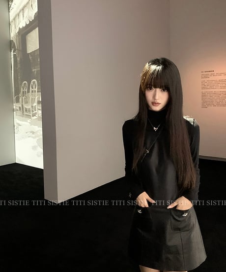 Matte PU leather OP & Soft Cashmere Turtleneck