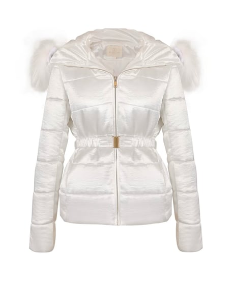 Satin Raccoon Fur Down Jaket
