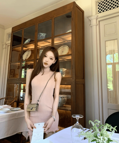 Peach Pink Knit OP