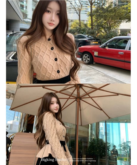 Ribbon Wool Knit Cardigan【※在庫あり5日以内配送】