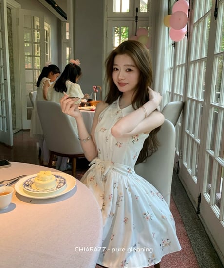 Rose Waist Tie Dress
