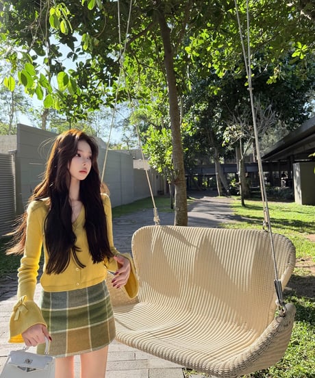 Check Wool Skirt