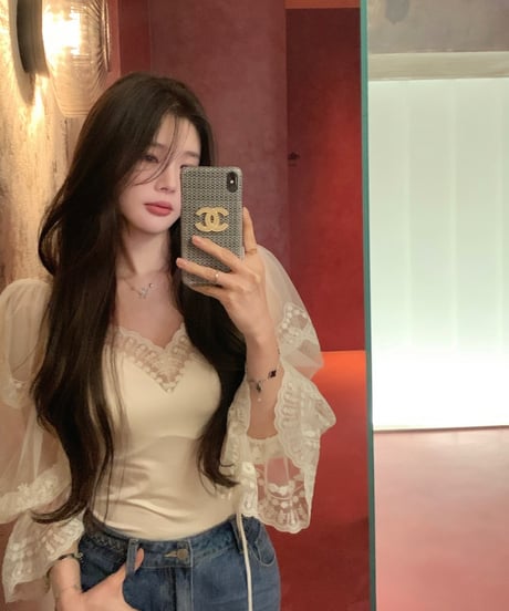 Lace Embroidery Chiffon Blouse