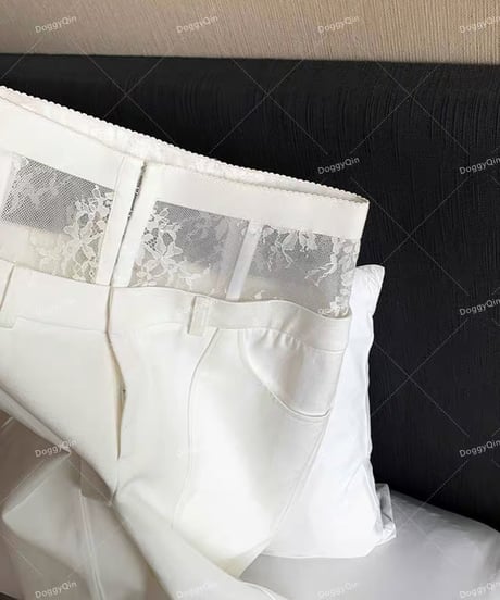 High Waist Lace Chino Pants