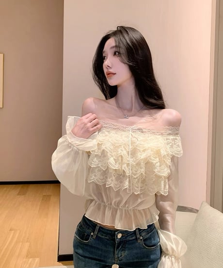 Off shoulder Chiffon Blouse