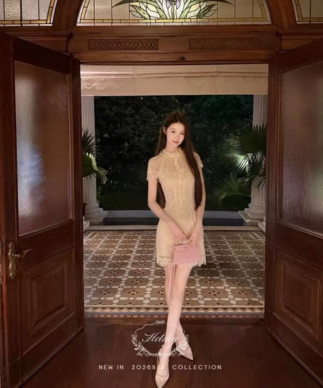 Elegant Ruffle Apricot Dress